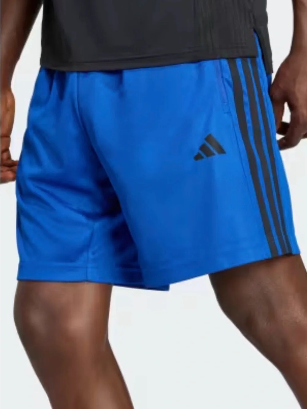 Adidas Royal Blue Workout Essentials Base 3 Stripes Pique Athletic Shorts Mens S